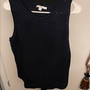 Chico's Navy Textured Sleeveless Knit Tank